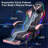 Hoffree LED Ergonomic Gaming Chair with Bluetooth Speakers and Vibration Lumbar Pillow-69741808