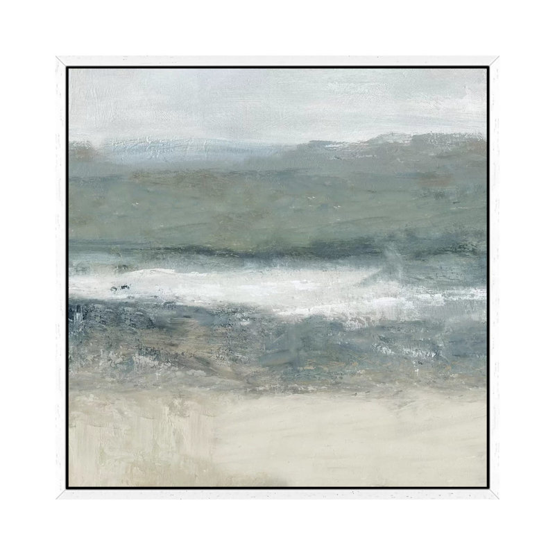 Rolling Oceanside I by Carol Robinson - Painting on Canvas, White Framed, 45.72 cm H x 45.72 cm W