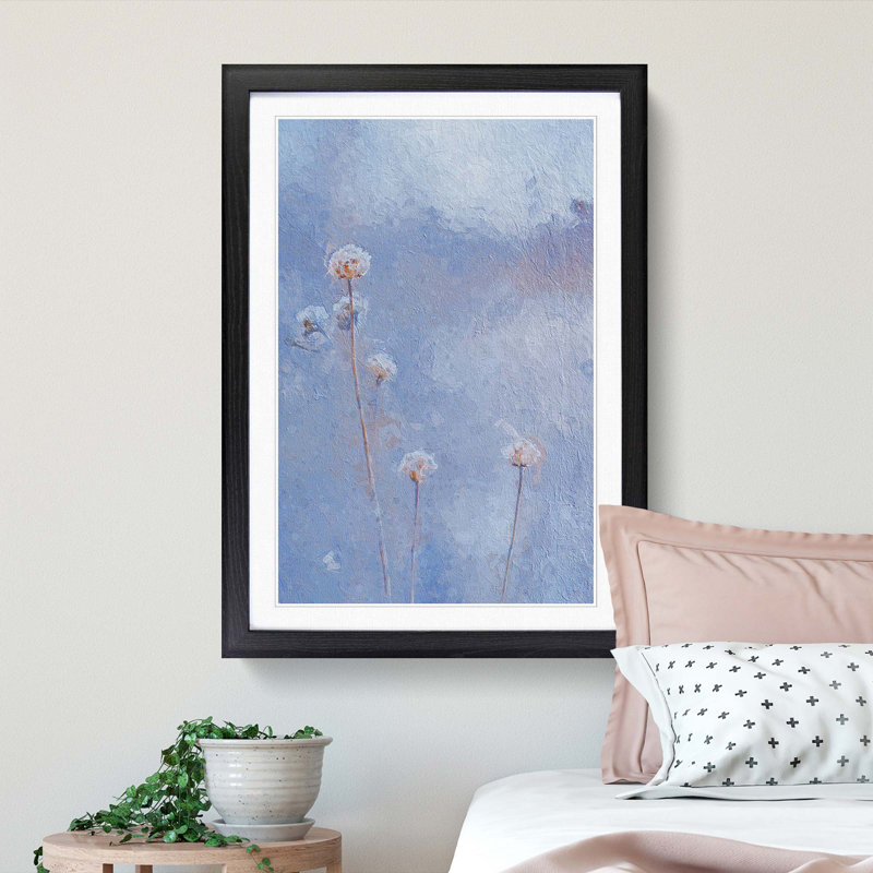 View of the Wild Flowers - Picture Frame Painting Print, 48cm H x 36cm W x 2cm D, Black Framed