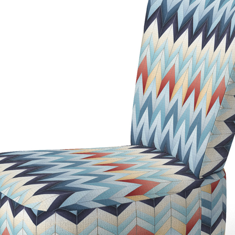 Chaise d'appoint large 27,5 po Roussel, Mélange de polyester bleu / rouge / or