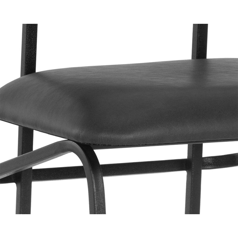 Talaat Upholstered Stool, Bar Stool (30" Seat Height), Faux Leather-Black
