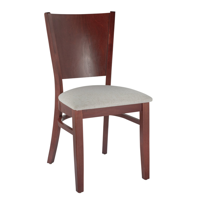 Calina 18'' H Upholstered Beech Side Chair, Mahogany