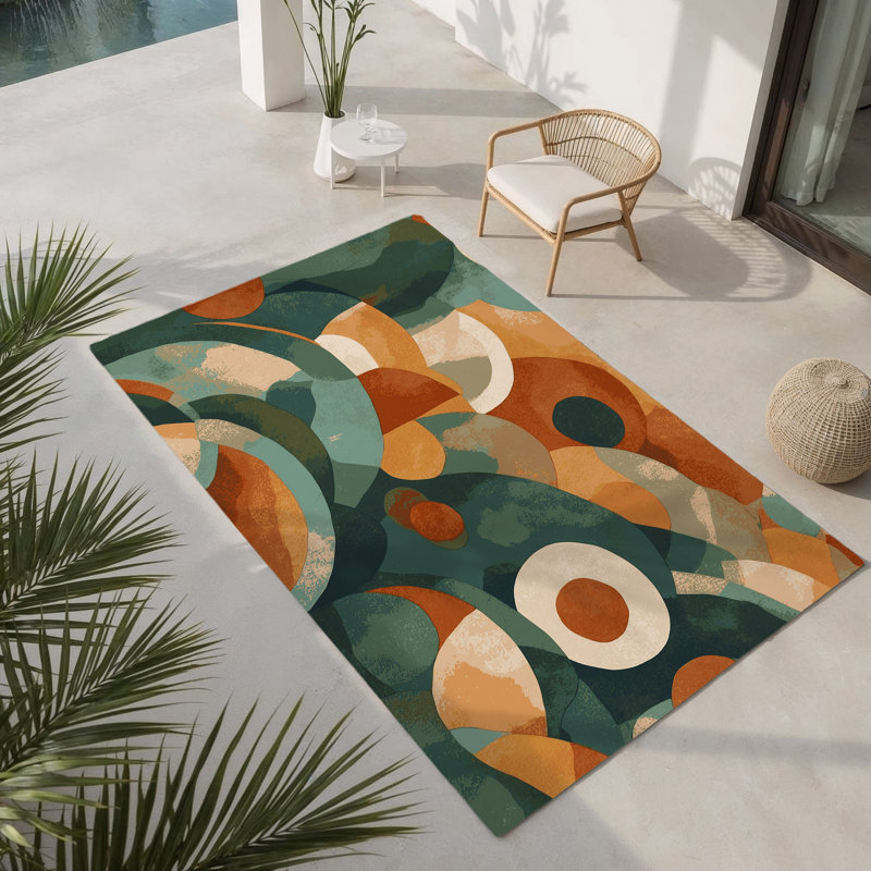 Pebble Paths Indoor And Outdoor Area Rug, Rectangle 9' x 12'