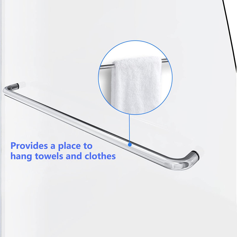 45'' - W x 72'' H Pivot Door Frameless Tub Door with