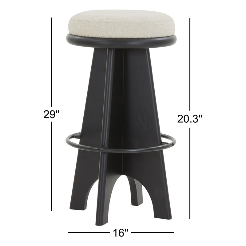 Bellarita Round Stool, Black, Bar Stool (29” Seat Height)