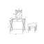 Ensemble coiffeuse et tabouret Coelho