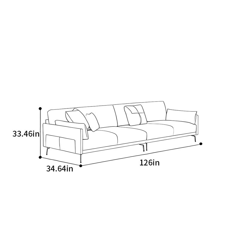 Canapé Nordic, H 33,46 po x l 126 po x P 34,64 po, 5
