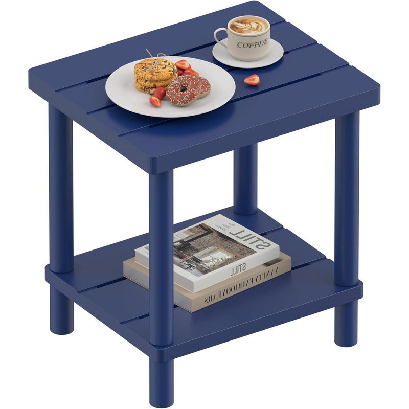 Outdoor Side Table 2 Tier  Outdoor Table For Adirondack Side Tables For Outside Or Indoor Bamboo End Table For Pool Porch Weather Resistant Easy Maintenance