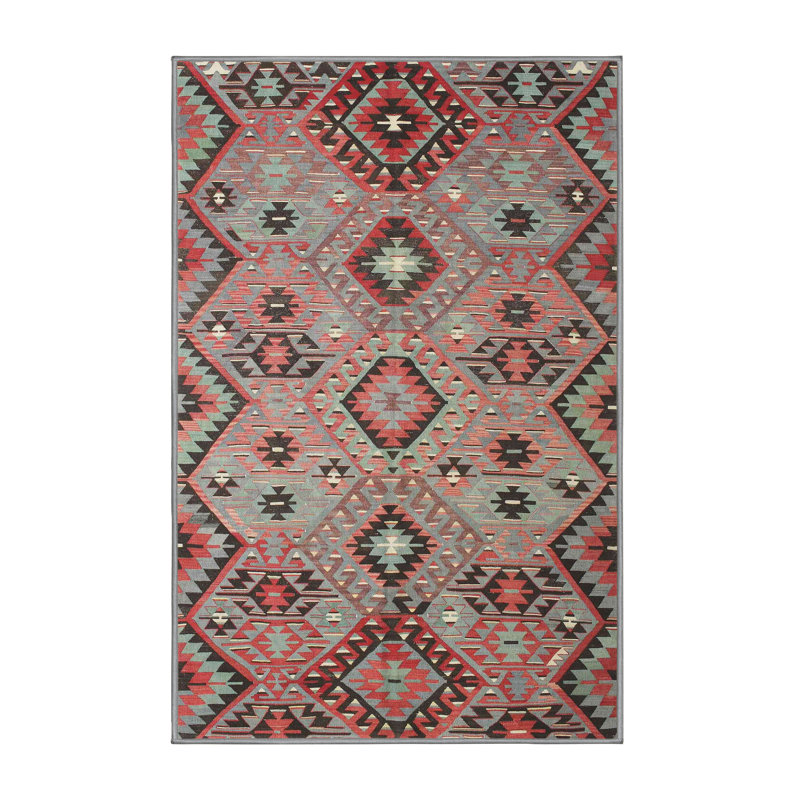 Tapis décoratif marron de style sud-ouest Talisha, Rectangle 8 pi x 12 pi