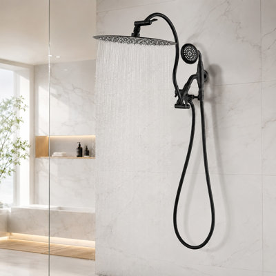Pomme de douche à pluie 12 po et combiné de poche avec inverseur 3 voies