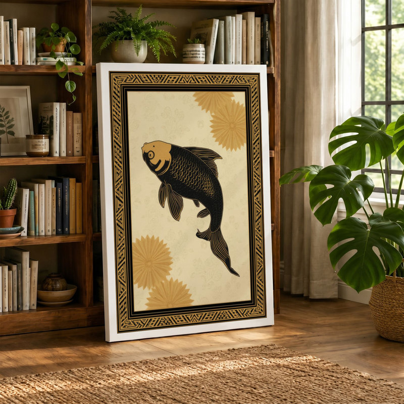 Descending Bear Art Deco - Wrapped Canvas, 24x16 - 61.0 x 40.6 cm, Sage Border