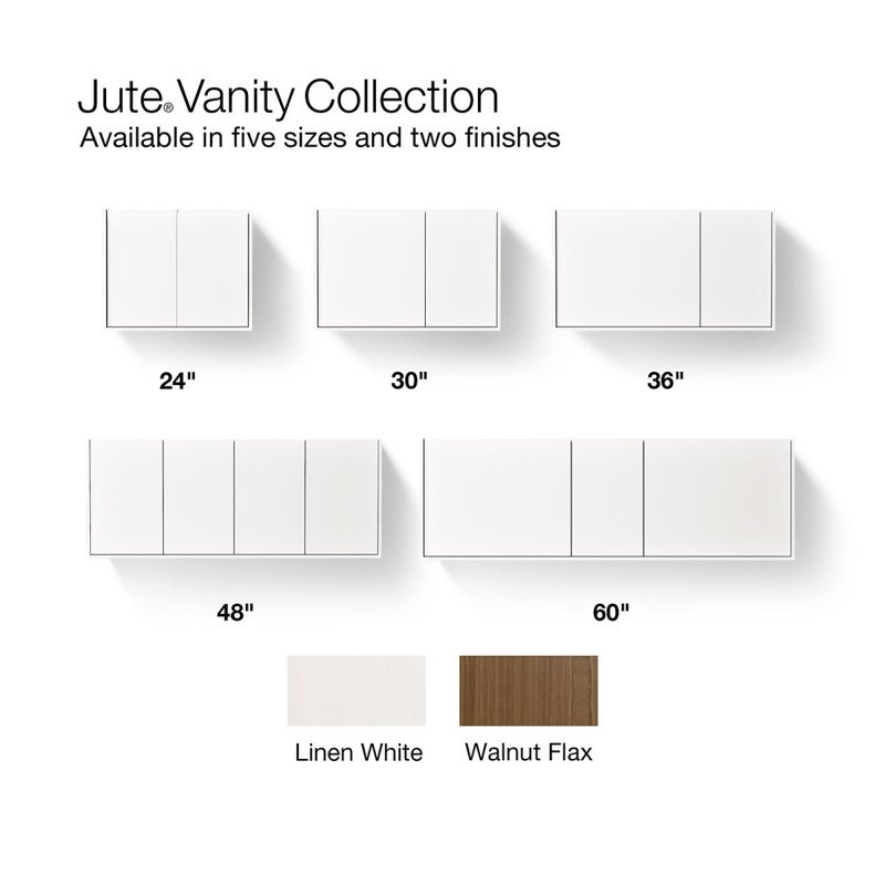 Jute® 36" Bathroom Vanity Base Only, Linen White