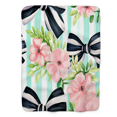 Couverture rayée en sherpa 1 pièce