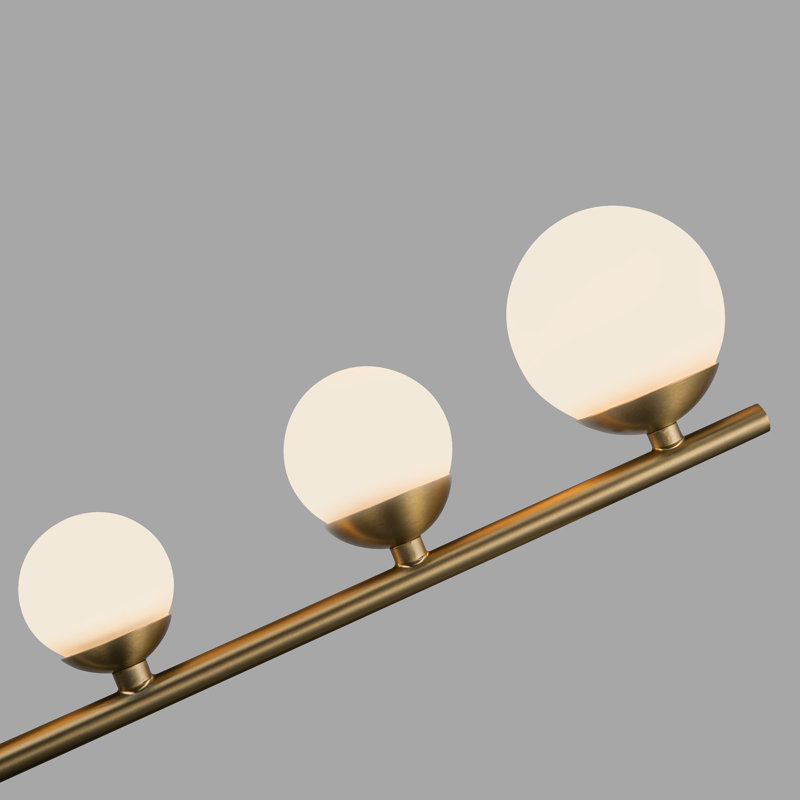 Cypress 3 Arm Opal Glass LED Chandelier, Brushed Gold