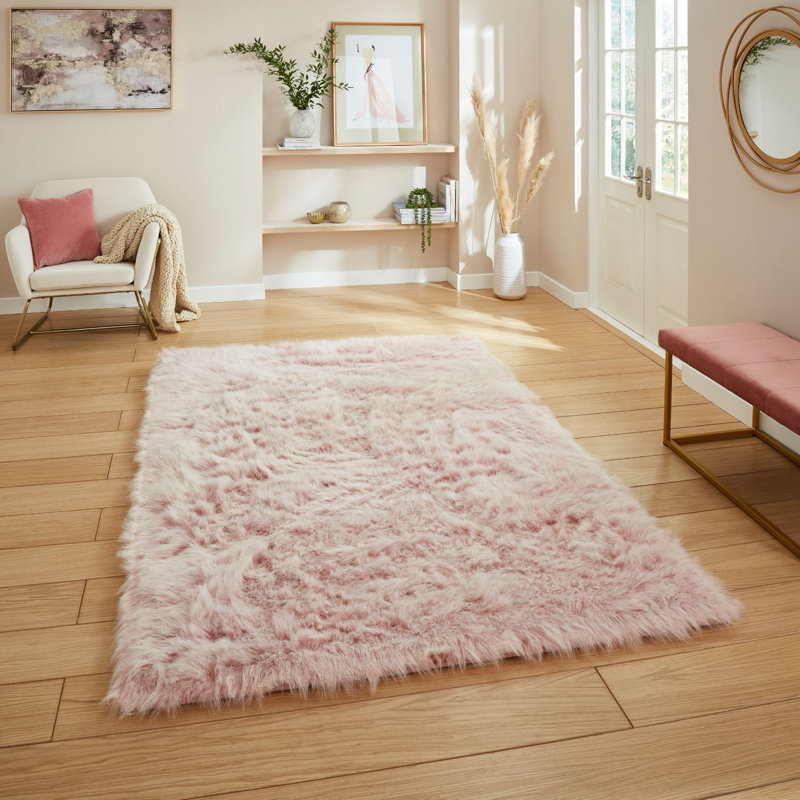 Polar Plush Afrina Machine Tufted Red Area Rug, Rectangle 120 x 170cm