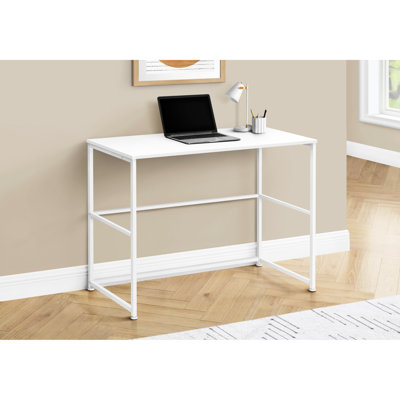 Bureau d'ordinateur de 40 po avec stratifié blanc et rangement pour meubles de bureau à domicile en stratifié, espace