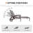 Outdoor Bronze Cast Aluminum Two Chaise Lounges and Table with Adjustable Backrest and Wheels