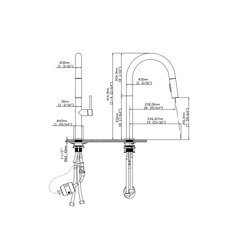Belfry Kitchen Galewood Pull Out Kitchen Faucet
