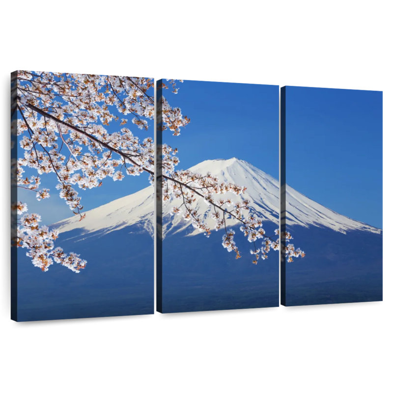 Fuji et Sakura enneigé, H 24 po x l 38 po