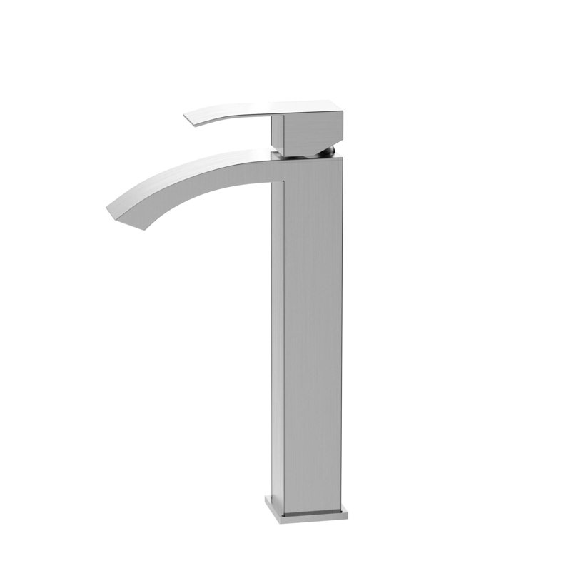 Robinet de salle de bains monotrou avec ensemble de drainage, Nickel brossé