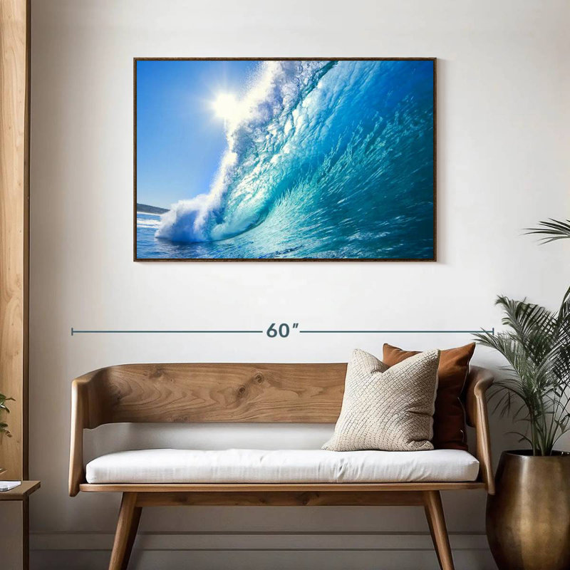 Vibrant Wave, Floating Frame Walnut, 43" X 29"