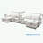 U Shaped Couch with Movable Ottoman, Deep Seat and adjustable sofa back
