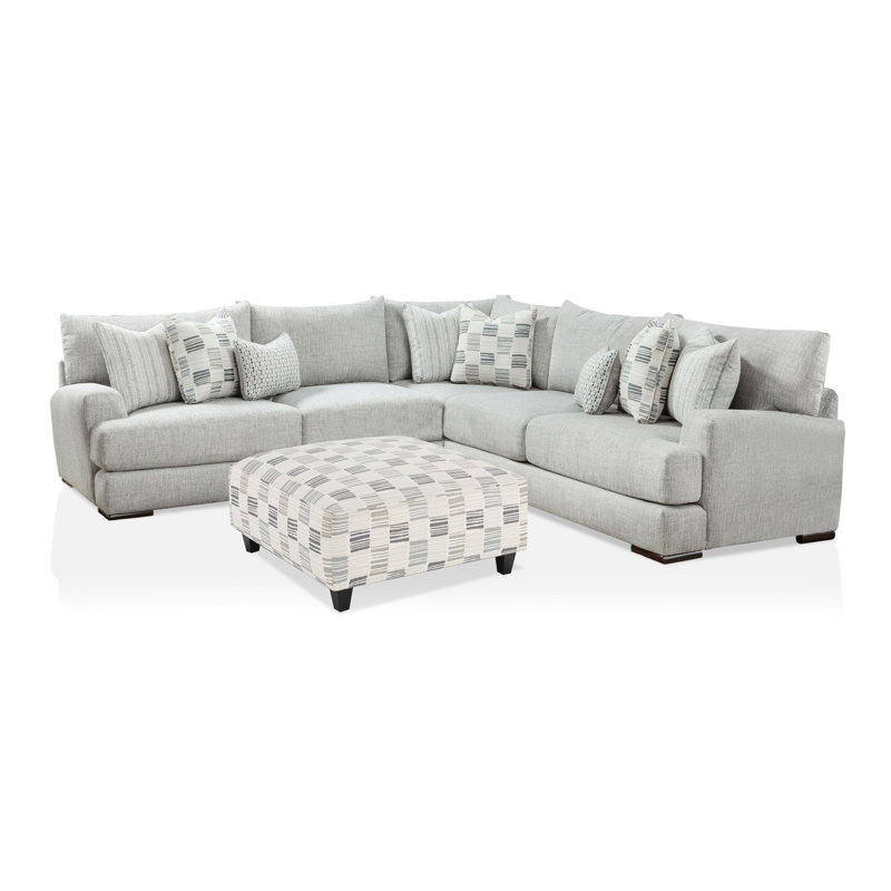 Canapé modulaire 100% polyester avec repose-pieds Fathia