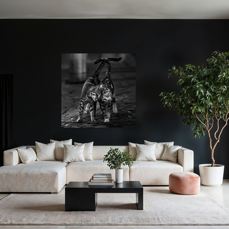 Untitled Romantic Contemporary Cat Wall Art Print 1 Piece Wrapped Canvas Wall Art, 121.92cm H x 121.92cm W