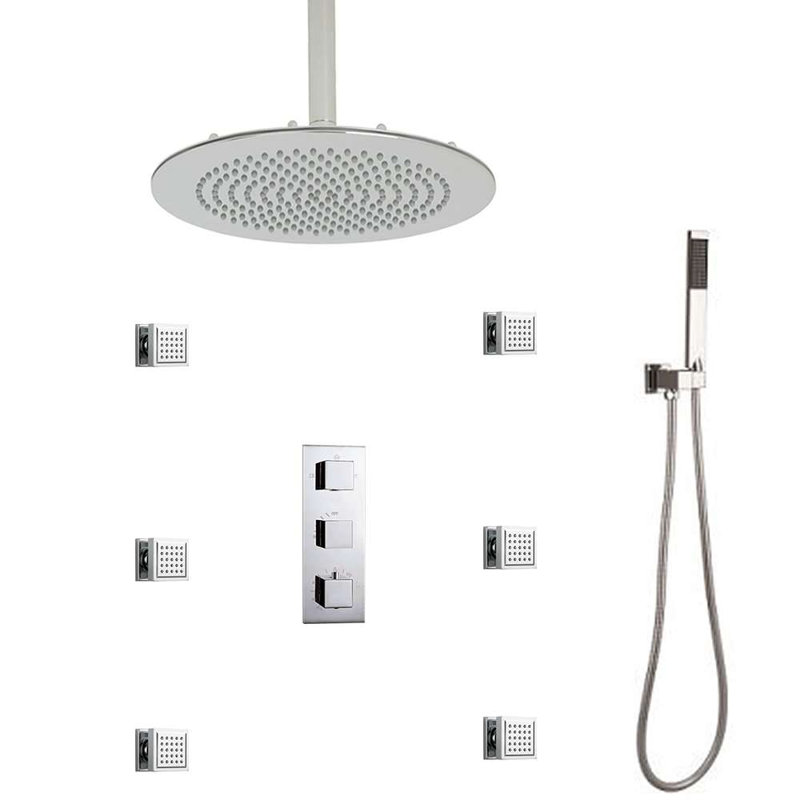 Atlantic Massage Shower System with Large Shower Head, 2.5" H x 24" W