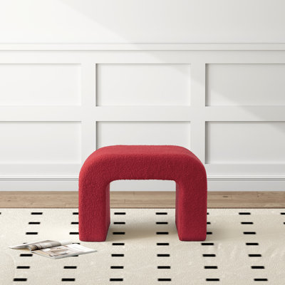 Ellecia 25.6'' Upholstered Ottoman Bench Waterfall