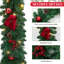 Guirlande de Noël, vigne de Noël artificielle 6 pi avec fleur rouge, décoration de Noël en rotin des Fêtes