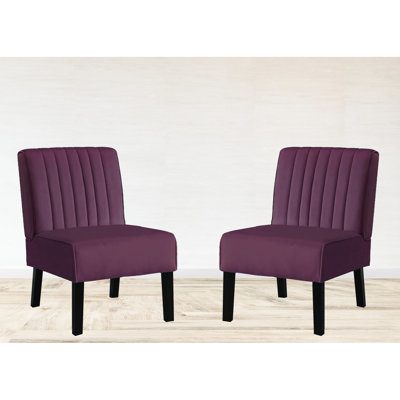 2 chaises en velours de style Mid-Century moderne, base en bois massif, mauve pour la chambre à coucher et décor de salon 2, revêtement élégant, pieds robustes, chambre à coucher,