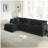 Free Combination Comfy Upholstery Modular Oversized L Shaped Sectional Sofa With Reversible Ottoman, Black Chenille-1806656529-1806656531