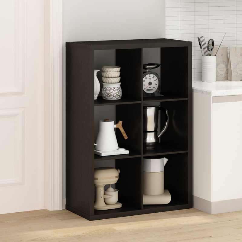 Ceard 76.2cm H x 111.25cm W Bookcase, Dark Walnut