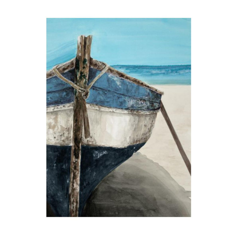 Mediterranean Boats III Painting by Barclay Butera, 33" H x 24" W x 1.5" D, Image Brush Gel