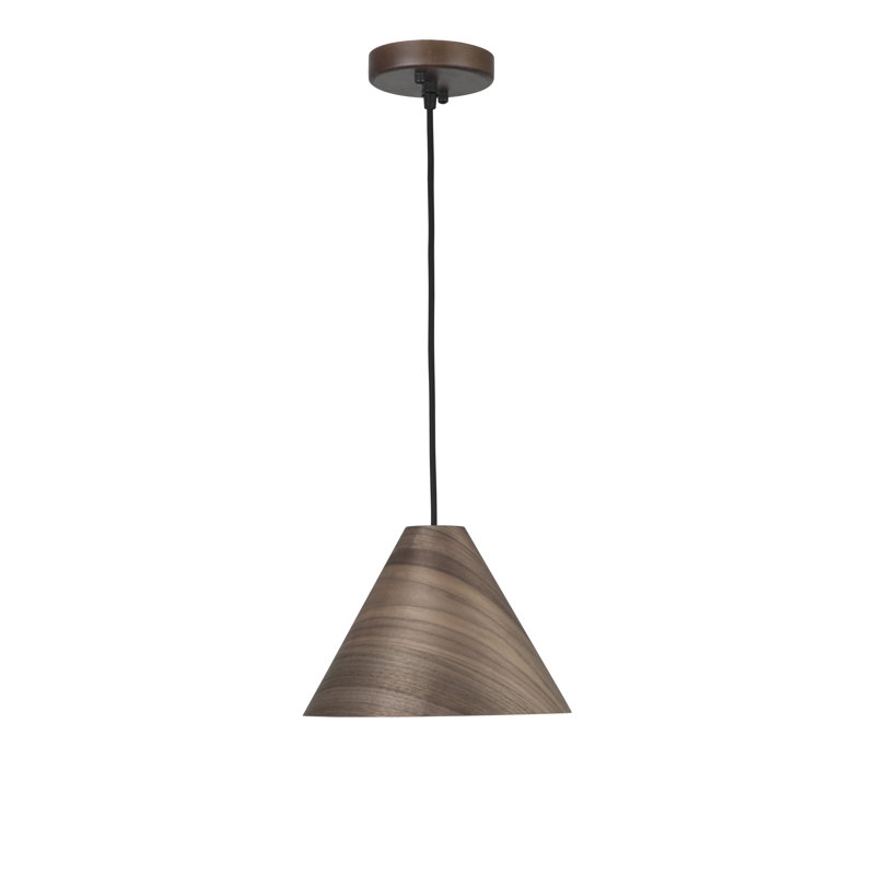 1 - Light Cone Pendant, Dark Walnut Wood