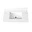 Dessus de meuble-lavabo de salle de bain 37 po - Pierre frittée blanche, lavabo rectangulaire, trous de robinet pré-percés, dosseret 4 po pierre 37 po avec milieu