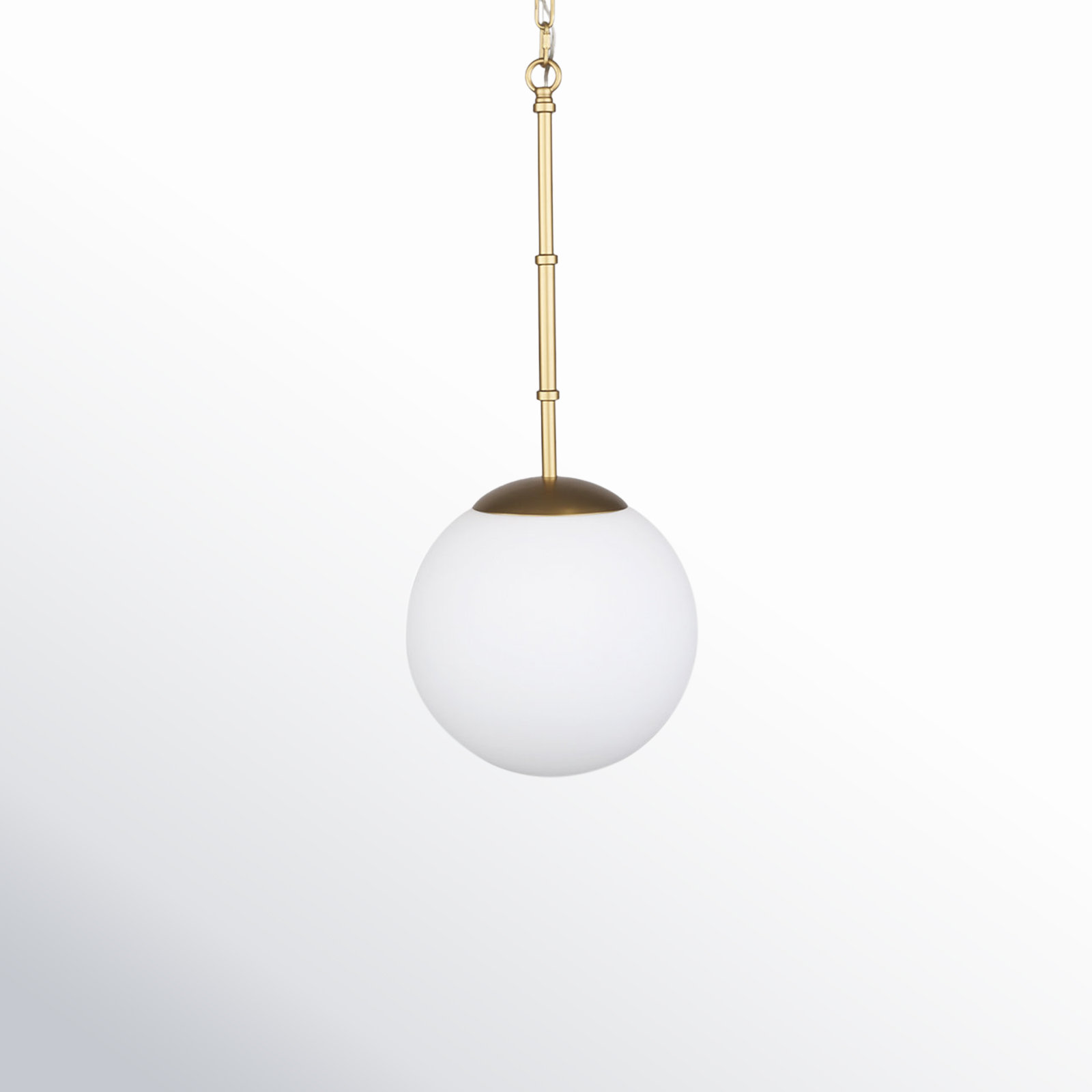 Single Light Glass Dimmable Pendant, Brushed Gold
