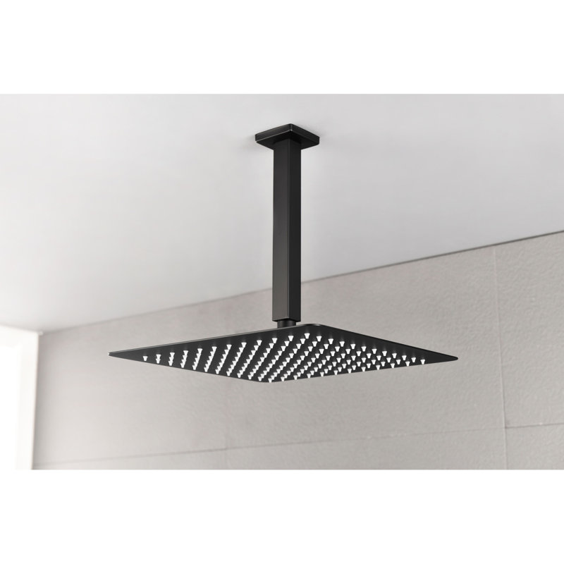 High Matte Black Shower Head Bathroom - Stainless Steel, Water Saving, Self-cleaning Nozzle, Compatible With Standard Arms Arm Works Dependably