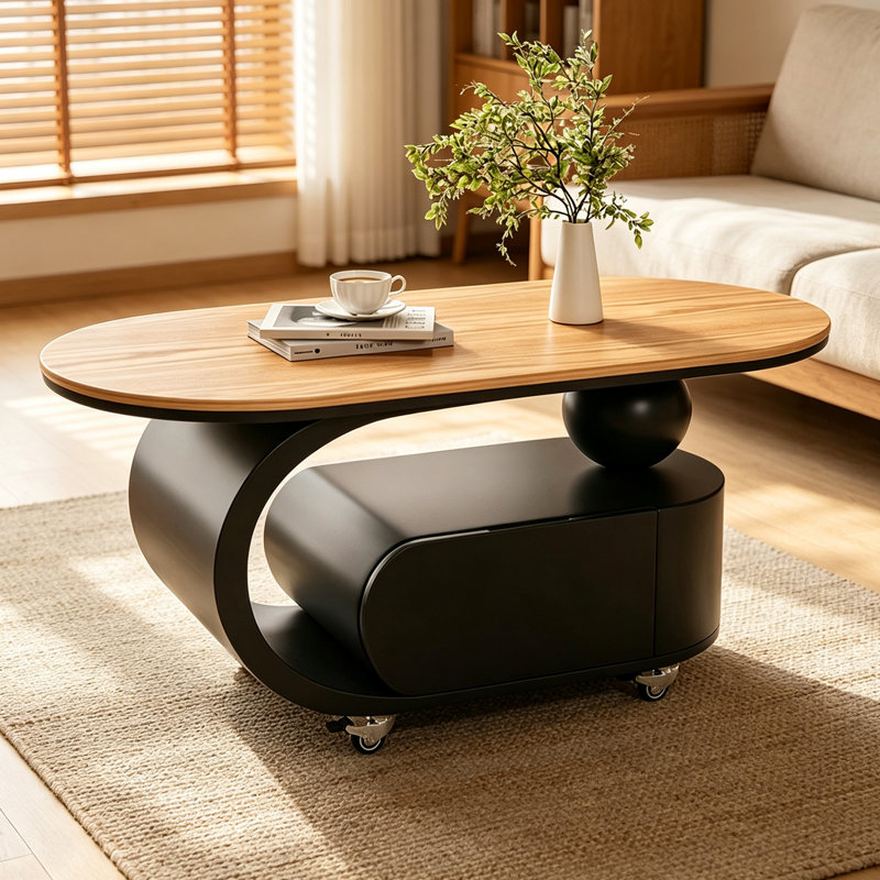 Table basse French Cream, H 17,71 po x l 39,37 po x P 19,68 po, Brun orangé