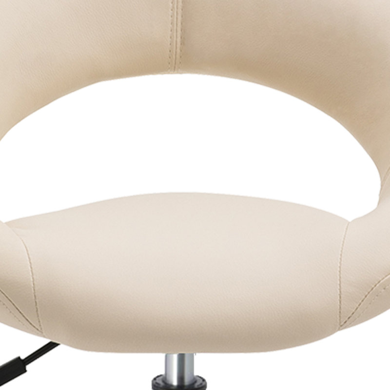 Kurt Backed Adjustable Height Lab Stool, Cream