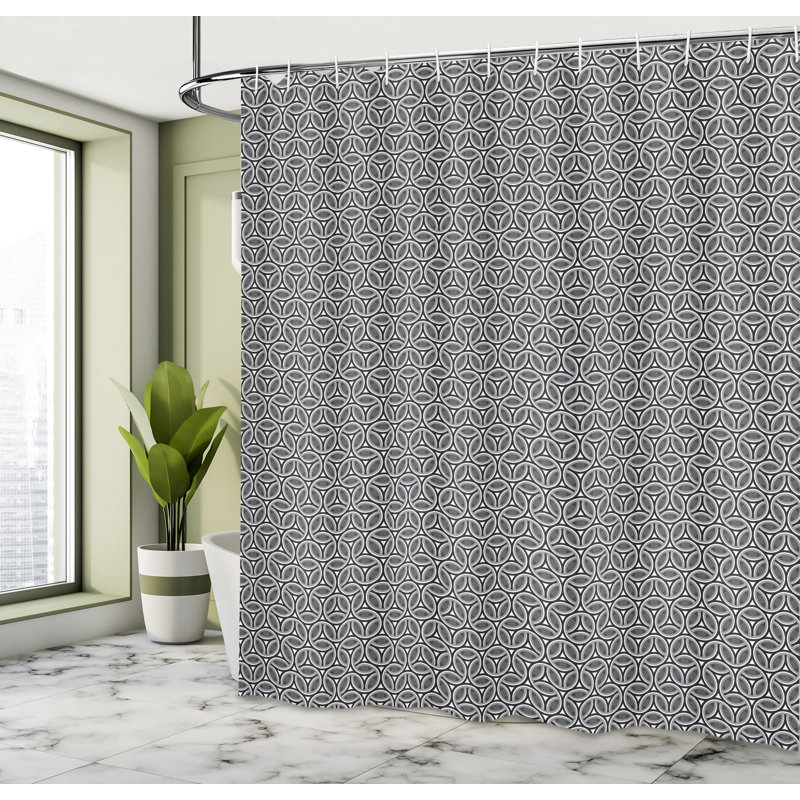 Wrought Studio™ Geometric Shower Curtain Circular Honeycomb