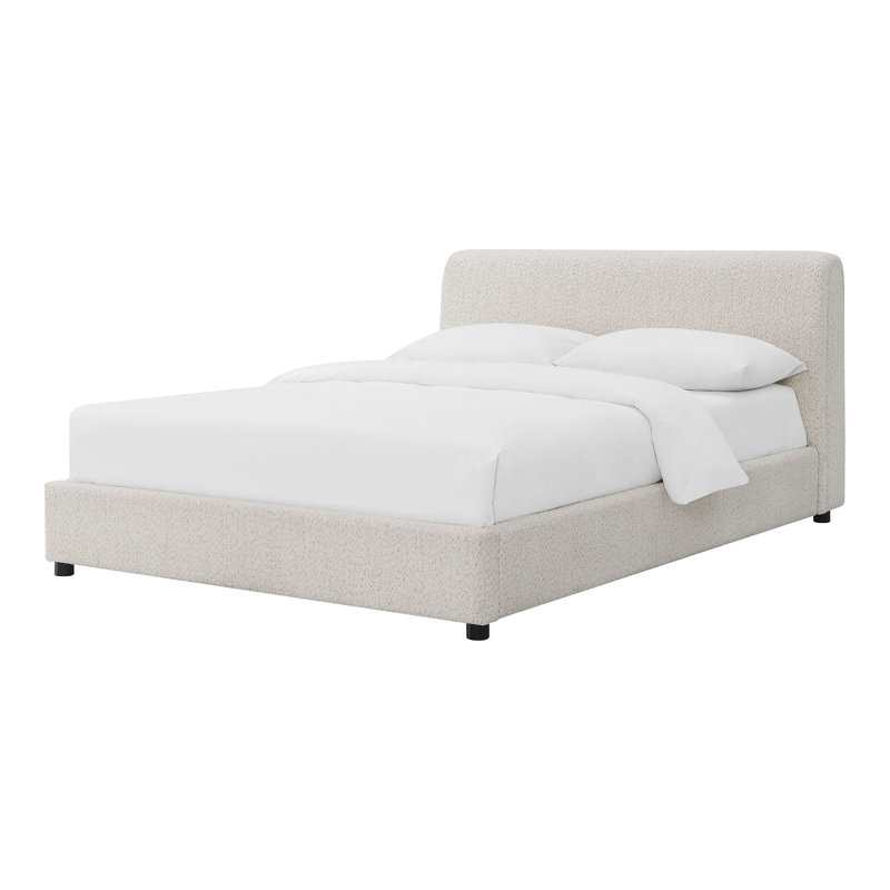 Lit plateforme Abdou Demarco, Boucle blanc, Double