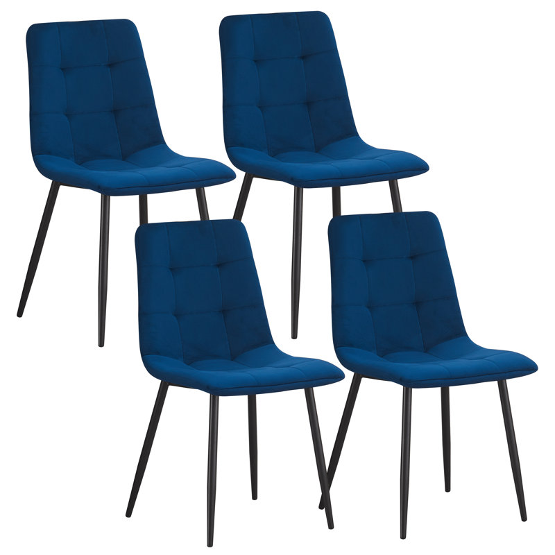 Upholstered Velvet Dining Chair, Navy
