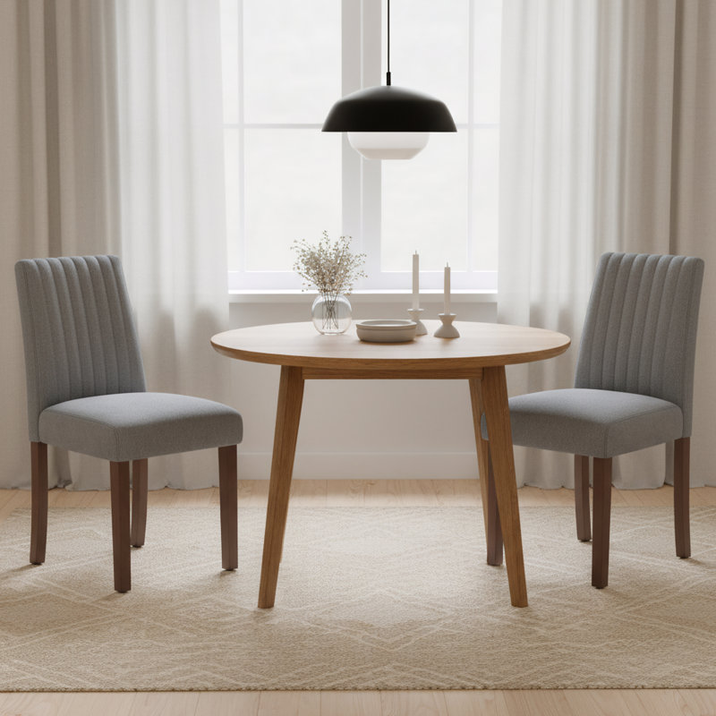 48cm H Fabric Upholstered Upholstered Back Side Chair, Dark Grey