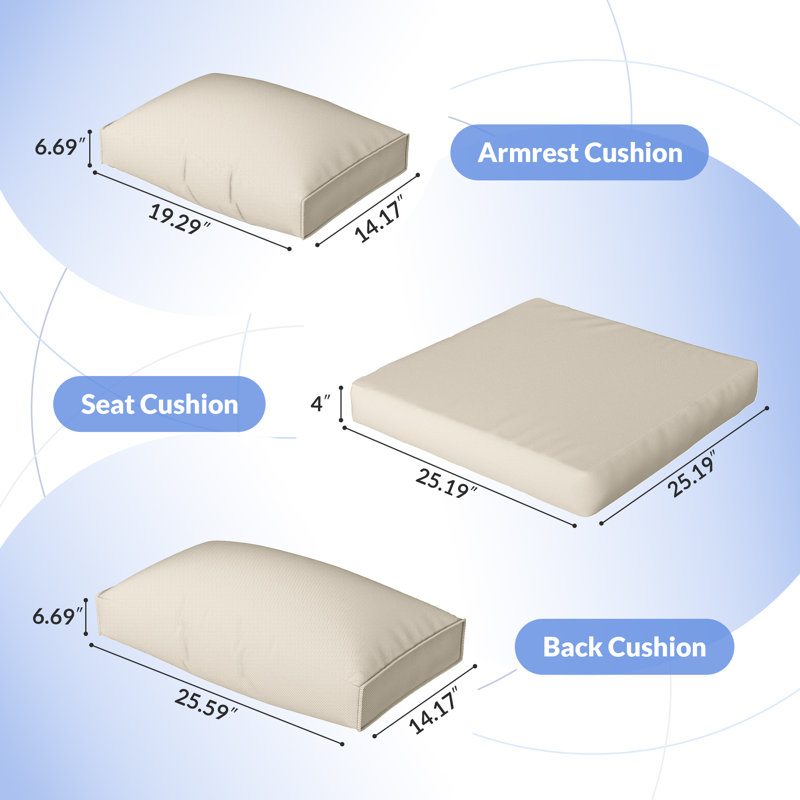 Ensemble de conversation modulaire en rotin avec table basse, Crème