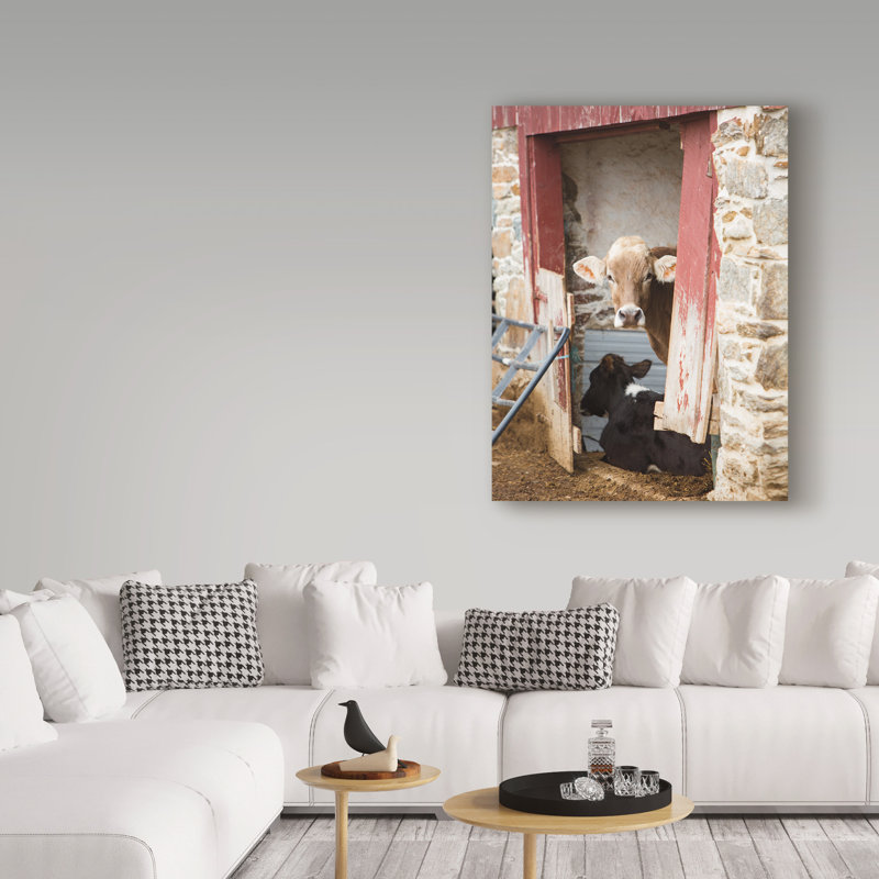 " Cows Resting " by Aledanda, 47" H x 35" W x 2" D