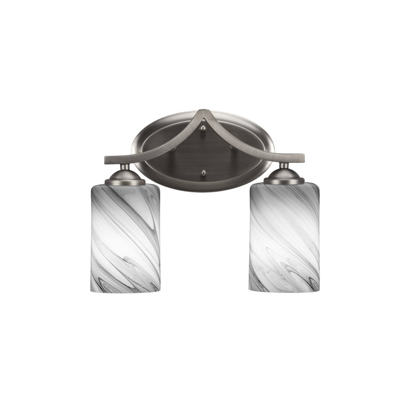Barre d'éclairage de salle de bain 2 lumières Zilo, Graphite