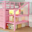 Lits jumeaux gain de place avec rangement, MDF et métal, style moderne pour chambre d'enfant/mezzanine