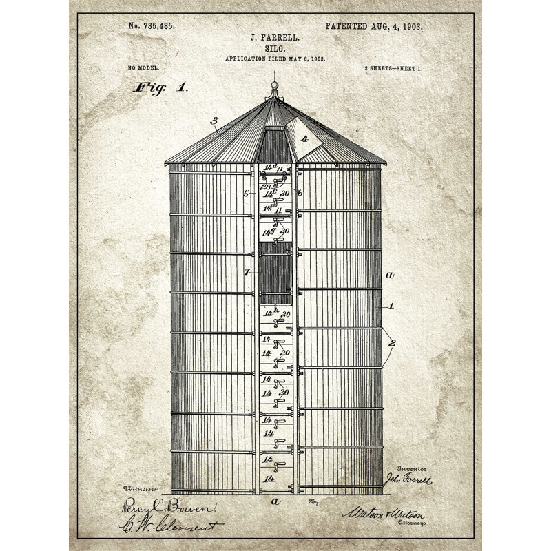 Silo brevet - reproduction sur toile tendue, H 16 po x l 12 po